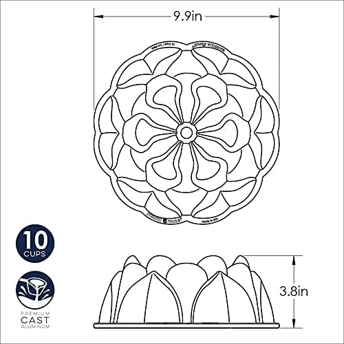 Nordic Ware Magnolia Bundt, 10 Cup, Toffee