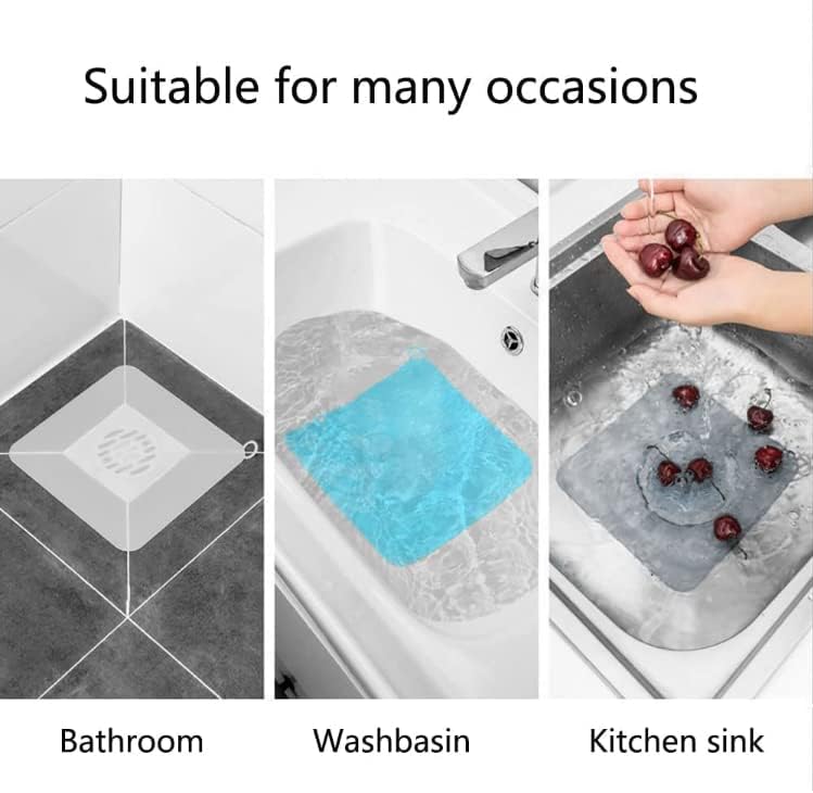 Silicone Tub Stopper Floor Drain Cover, 2 Pieces Sewer Anti-Odor Mat Deodorizing Drain Plugs for Kitchen,Bathroom and Laundry(5x5inch)