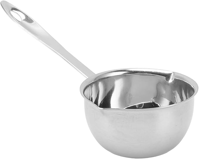 Milltrip Stainless Steel Butter Warmer, 300ml Mini Butter Melting Pot Small Saucepan Milk Warmer Pot with Induction Bottom, Dual Pour Spouts & Cool Touch Handle, Egg Pan for Melting Butterr Heating