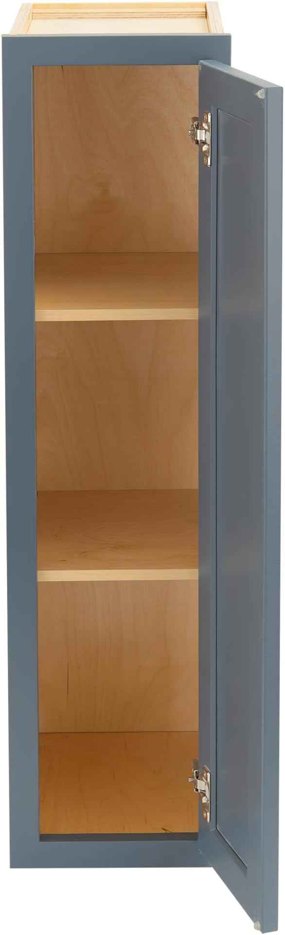 Quicklock RTA (Ready-to-Assemble) 42" Tall Wall Kitchen Cabinets - Shaker Style | 100% Hardwood | Made in America | Soft Close Hardware (Needlepoint Navy, 12''D x 9''W x 42''H)
