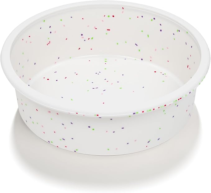 SJ 6 Inch Silicone Round Cake Pan with Metal Reinforced Frame 1Pack, Nonstick Silicone Cake Mold for Baking Suitable for Making Layers, Cheese & Chocolate Cakes