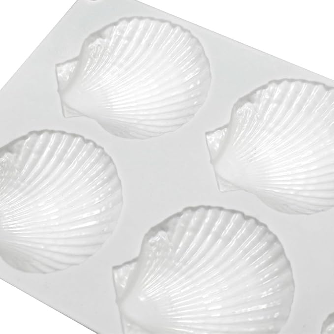 Cake Mold Shell Shaped Silicone Baking Cookie Biscuit Mold DIY Bakeware Pan Mould Kitchen Accessories (Shell J_11.8 X6.8 X1 inch)