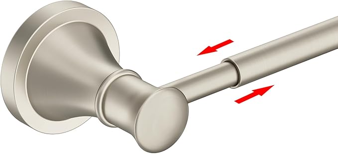 BESy Adjustable 16 to 26 Inch Bath Towel Bar Rack for Bathroom Towel Holder, Wall Mounted Towel Bar Rod Hanger Bathroom Hardware Accessories Hotel Style, Stainless Steel, Brushed Nickel