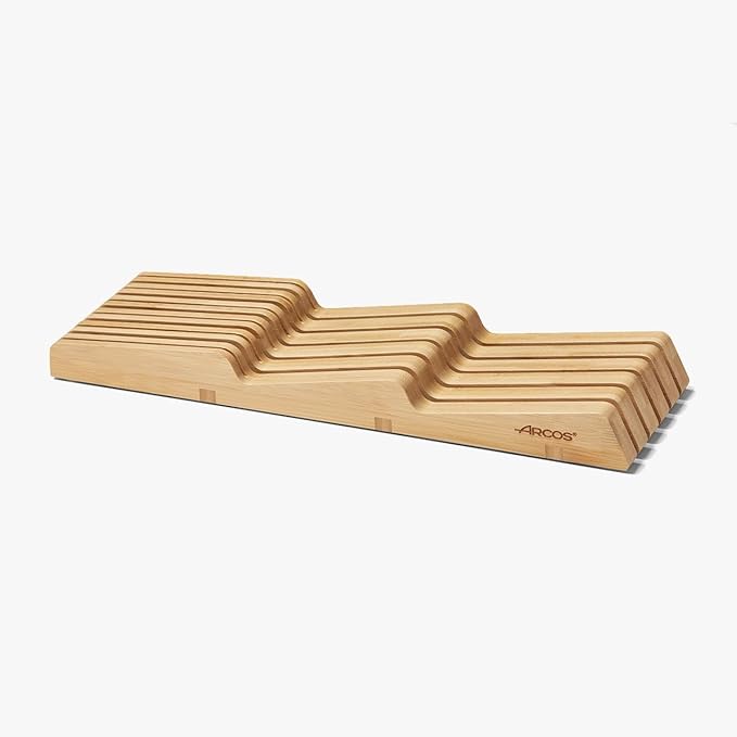 Arcos 794300 Universal Block Drawer Knives Till 25 cm (9.84 Inch) -Made of Bamboo-Size 39 x 432 x 139 mm (1.53 x 17 x 5.47 Inch) -Brown Colour, Stainless Steel ands Plastic