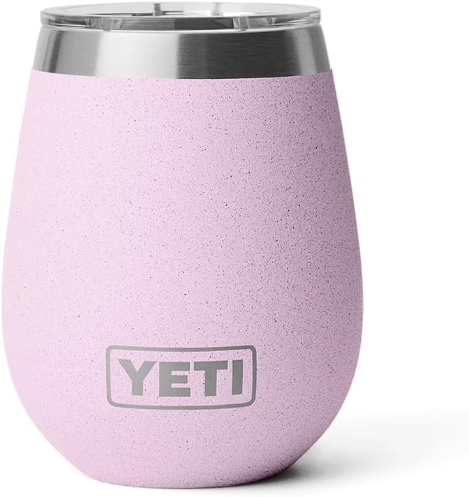 YETI Rambler 10 oz Wine Tumbler, Vacuum Insulated, Stainless Steel with MagSlider Lid, Cherry Blossom