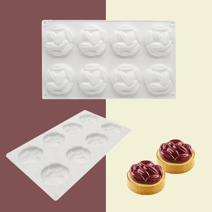Silicone Mold for Baking Cakes,Soap Molds,Flower Shape Silicone Molds for Homemade French Dessert Mold for Pastry Chocolate,Jelly Chocolate Mold ＆ Ice Cube Tray (G_ Coffee Beans)