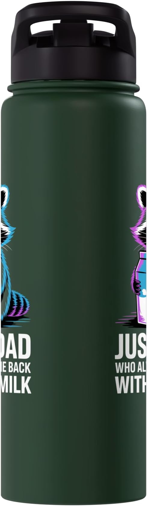 Just A Dad Who Always Came Back With The Milk Raccoon Funny Stainless Steel Insulated Water Bottle