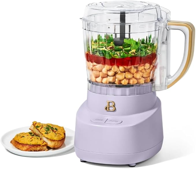 3-Cup Mini Food Chopper 250W with Bowl, Electric Food Processor, Chop & Puree Function, Dishwasher Safe Parts, Safety Lid, Compact Kitchen Appliance(Lavender)