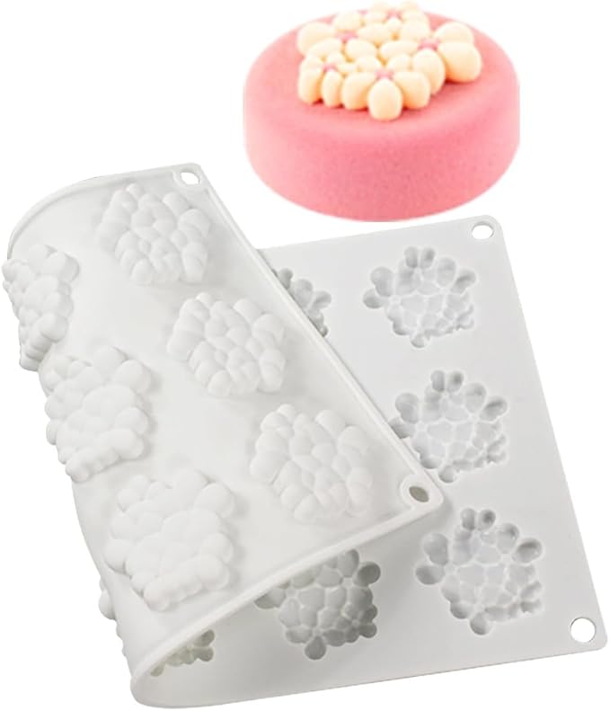 Diy Bubble Cloud Flower Silicone Mold Dessert Cake for Chocolate Tool Decorating Jelly Kitchen Cake Baking Dish Mould Mouss (Cloud Flower N_11.84 X7 X0.32 inch)