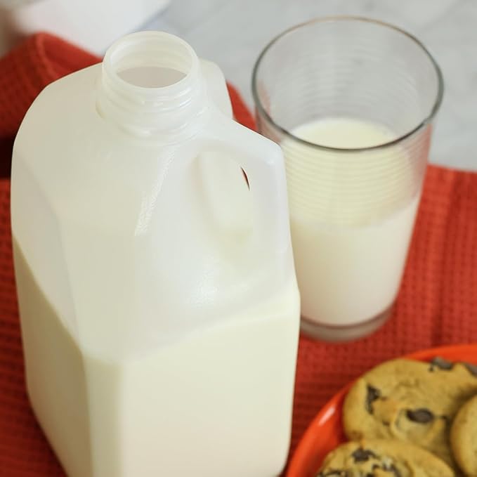Half Gallon Milk Jugs with Tamper Evident Caps – Use Half Gallon Milk Carton as Juice Jug or 64oz Plastic Bottle