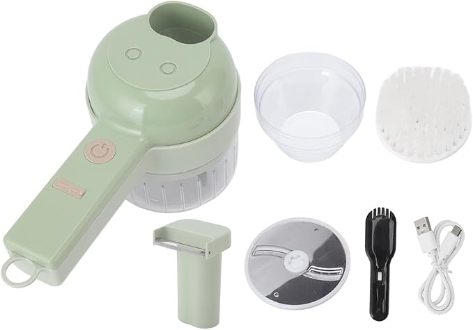 Electric Vegetable Chopper, Portable Garlic Chopper, Handheld USB Charging Food Processor, Open Feeding Port Electric Cutter Grater with Stainless Steel Blade, Convenient and Compact