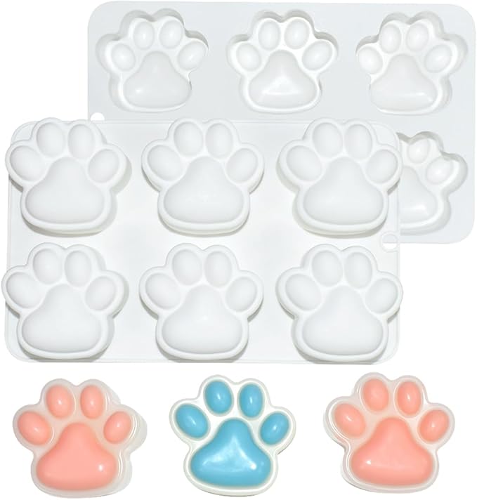 Silicone Chocolate Molds 3D Cat Paw, Non-Stick Silicone Mold for Creating Individual Portions Mousse Cake, Pastry, Chocolate, Ideal for Professional-Looking Dessert (E_ Cat Paw)