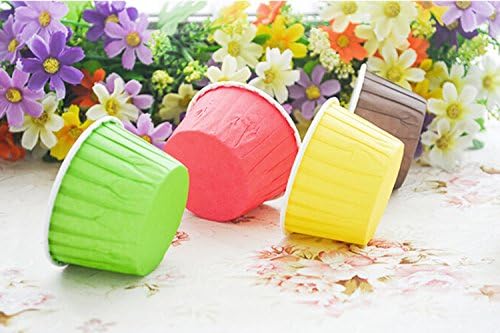 100 Pack Colourful Cake Baking Cups Muffin Cases Paper Heat Resistance Home Party