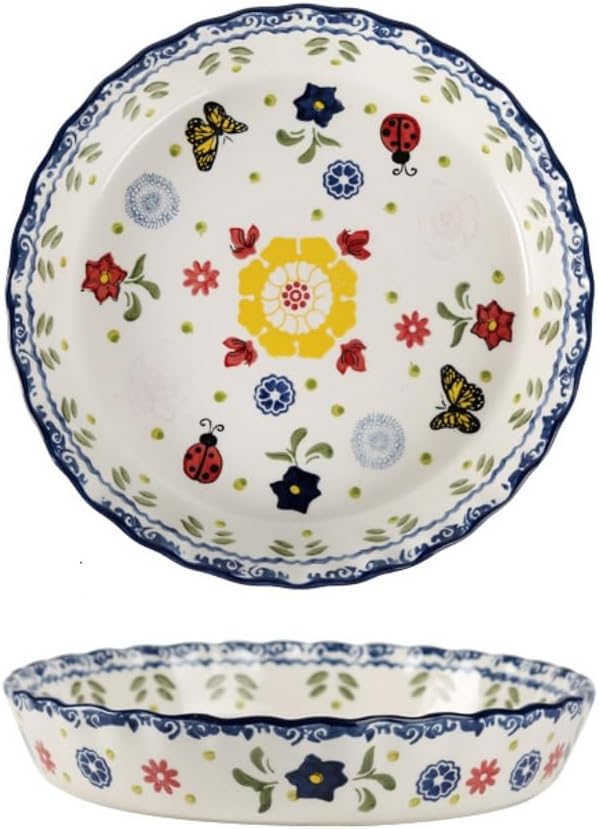 Pie Pans, 11 Inches Ceramic Quiche Pans, Round Pie Tins for Pie, Pizza, Cake, Dinner, Banquet,Oven Safe