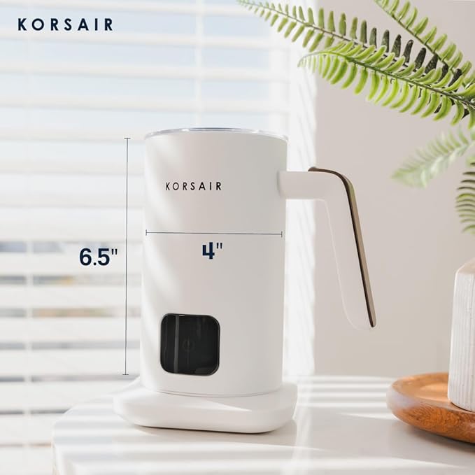 KORSAIR Electric Milk Frother 4-in-1 for Hot & Cold Foam | Automatic Milk Steamer & Warmer Machine for Latte, Cappuccino, Coffee | Quiet, Large Capacity, Easy Clean