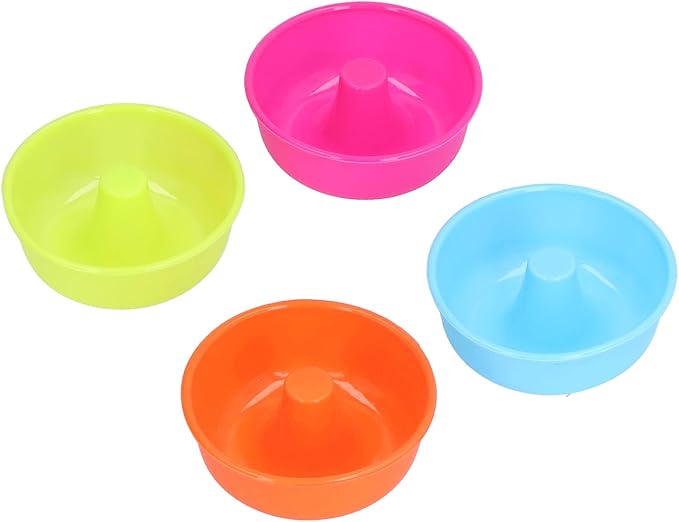 16PCS Mini Donut Mold, Silicone Donut Pans Reusable Baking Cups Cupcake Mold Bright Colors for Pastries Puddings