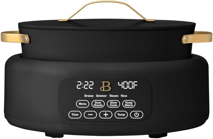 10 in 1 Electric Multi Cooker 6 Quart Nonstick Programmable Kitchen Cooker Black