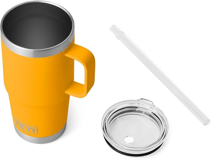 YETI Rambler 25 oz Tumbler with Handle and Straw Lid, Travel Mug Water Tumbler, Vacuum Insulated Cup with Handle, Stainless Steel, Beekeeper