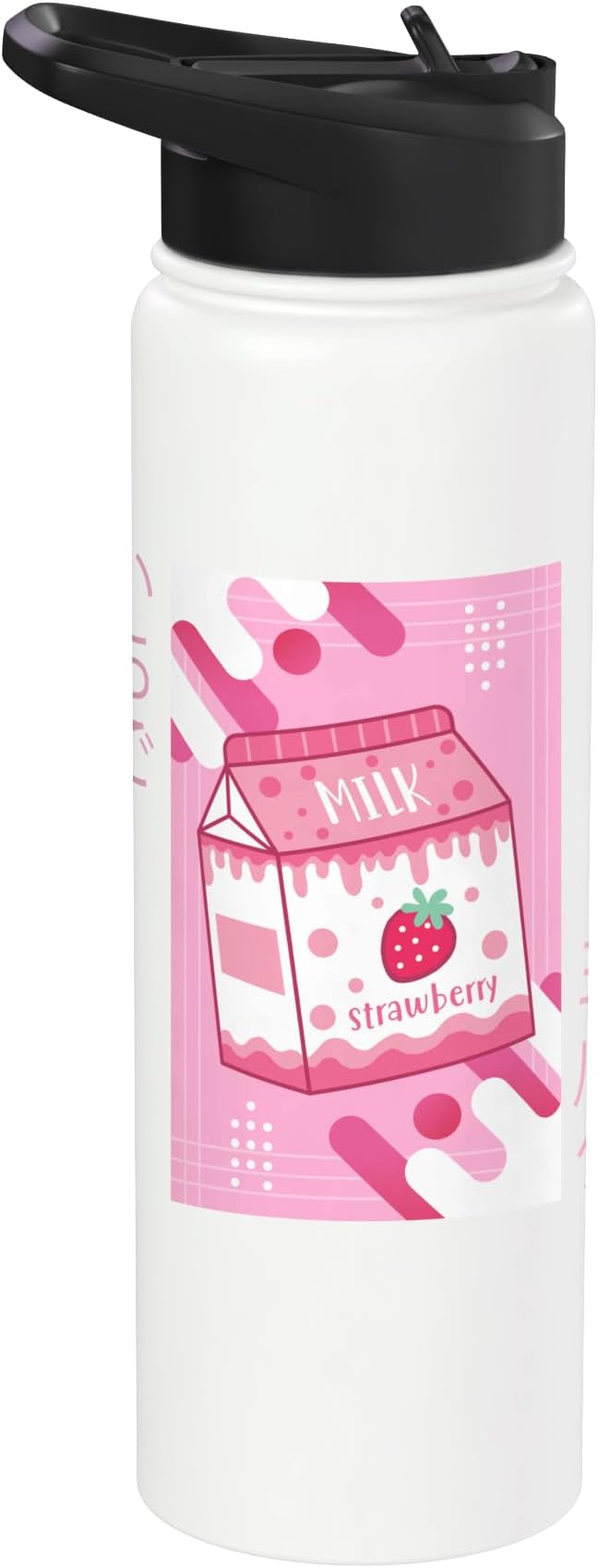 Strawberry Milkshake Tshirt Japanese Otaku Anime Kawaii Stainless Steel Insulated Water Bottle