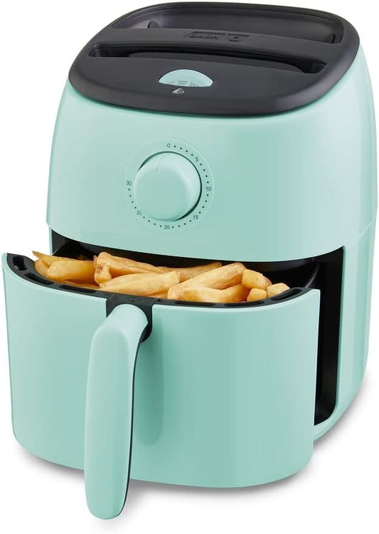 Dash Tasti-Crisp™ Air Fryer - AirCrisp® Technology - Compact Design with Adjustable Temperature Control - Nonstick Fry Basket & Auto Shut-Off Feature - 2.6 Quarts - Aqua
