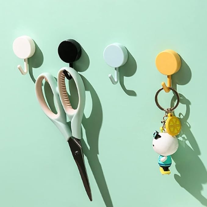 5Pcs Colorful Self Adhesive Hook, Cute Wall Hooks, Towel Hooks, Home Storage, Stick On Plastic, Decorative Wall, Key Holder for Kitchen Bathroom Office Closet Self Adhesive Hook, Utensil Hooks