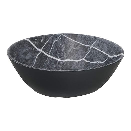 Carlisle FoodService Products Ridge Reusable Plastic Bowl for Home and Restaurant, Melamine, 52 Ounces, Soapstone