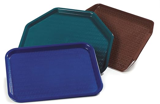 Carlisle FoodService Products Cafe Plastic Fast Food Tray, 12" x 16", Slate (Pack of 2)