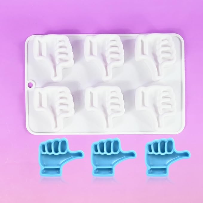 Food-Grade Silicone Thumb Molds, Non-Stick Baking Pan Mold for Chocolate, Candy, Jelly, Ice Cube, Muffin (H_ Thumb)