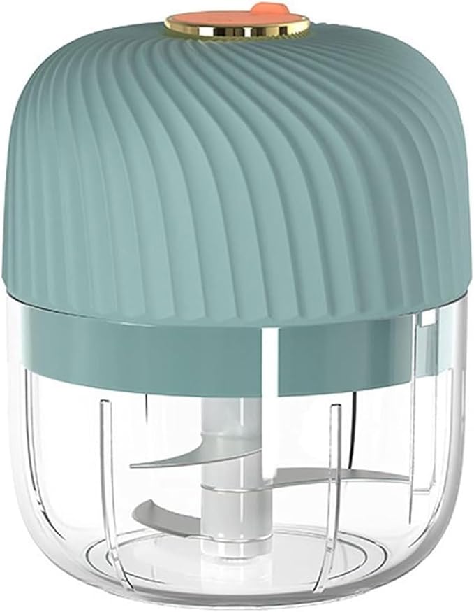 250ml Electric Garlic Chopper, Mini Food Processor Masher Crusher, Garlic Grinder with USB Charging for Onion Ginger Vegetable Pepper Spice Meat (Gray : Blue)
