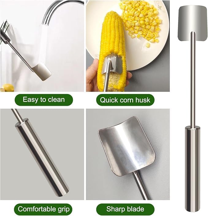 2 Packs Corn Peeler for Corn on the Cob,2024 Upgraded Corn Stripper for Corn on the Cob,Corn on the Cob Remover,Corn Cob Stripper tool Easy to Clean,Sweet Corn Cutter,Corn Cob Peeler as Gift for Women