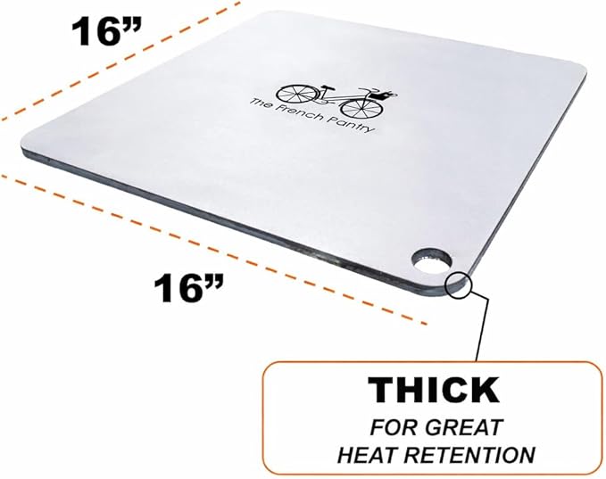 16" x 16" Pizza Steel, Deluxe Thickness Baking Steel for Homemade Pizza and More, Multipurpose Cooking Steel Plate for Ovens and Grills, Made in USA