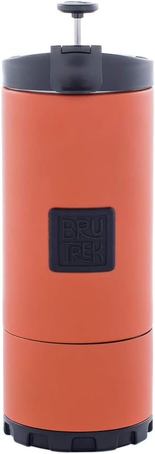 BruTrek® by Planetary Design OVRLNDR Travel Coffee French Press, 24 fl.oz Drinkable Capacity, Vacuum Insulated, Easy To Clean Removable Bottom, No Spill Lid, On The Go Coffee Brewing (Red Rock)
