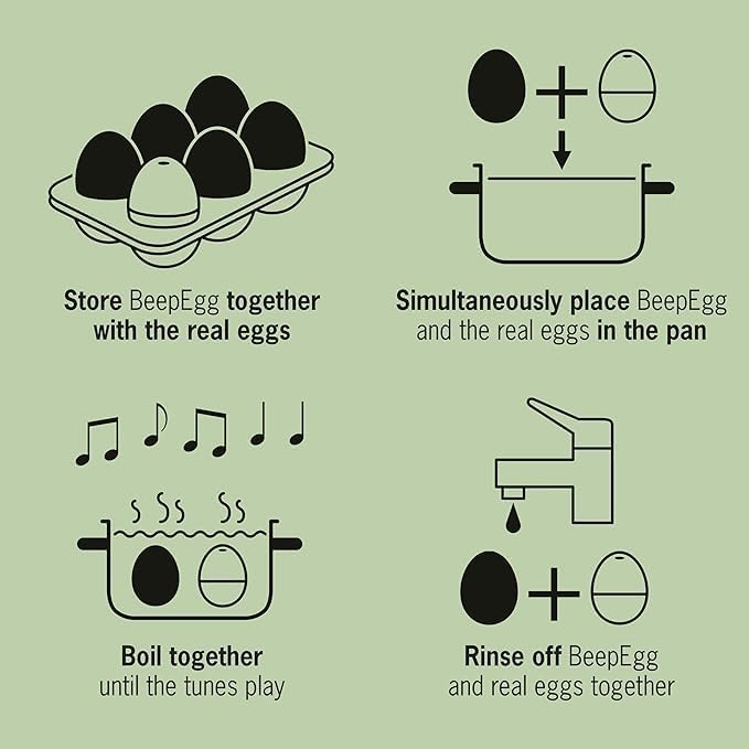 Mafia Beepegg – Egg Timer for Boiling Eggs – Musical Egg Cooker for Soft, Medium, Hard Boiled Eggs – Food Safe – Singing Floating Egg Timer – Egg Cooker for 3 Levels of Doneness - Brainstream
