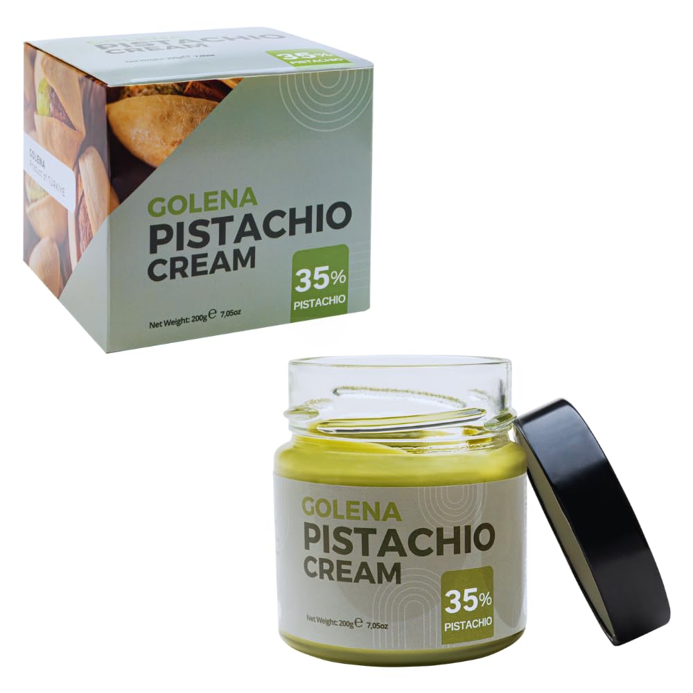 Pistachio Cream – 7.05 oz (200gr) | 35% Pistachio Butter | Ideal for Dubai Chocolate Bars, Kataifi, Knafeh & Desserts | Versatile Paste for Breakfast & Baking