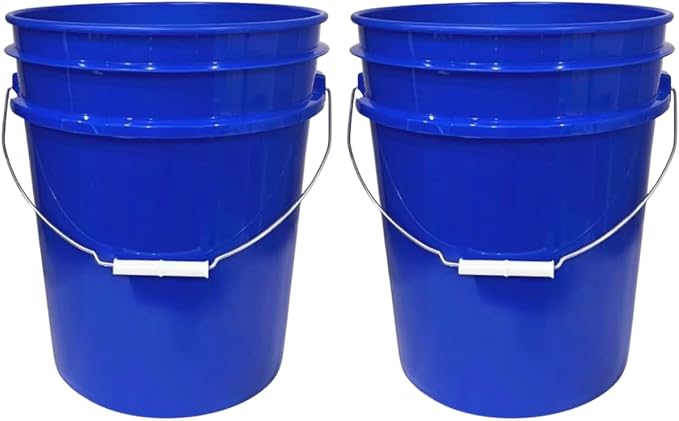 House Naturals 5 Gallon Premium HPDE Plastic Bucket - Made in USA Food Grade Storage Container, BPA Free All Purpose Pail (2, Reflex Blue)