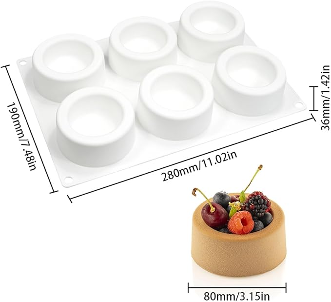 mostsom Silicone Molds Mousse Mold Round Cup Design Silicone Cake Molds Dessert Baking Tools Mousse Mould Kitchen Supplies (I_ Round Cup)