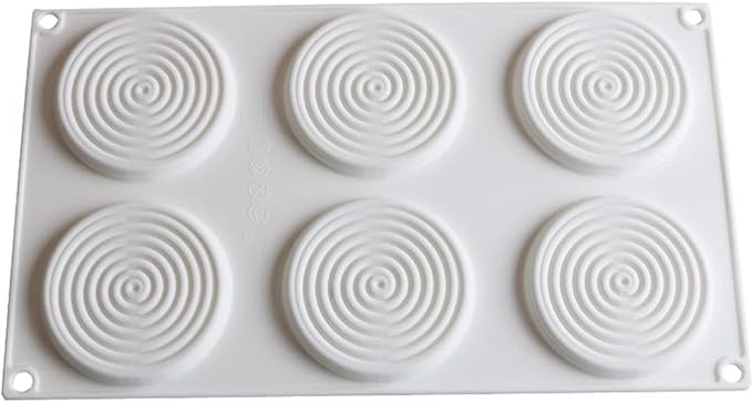 6 Holes Spiral Shape Silicone Mold 3D Cake Moulds Mousse for Ice Creams Chocolate Pastry Bakeware Dessert Art Pan