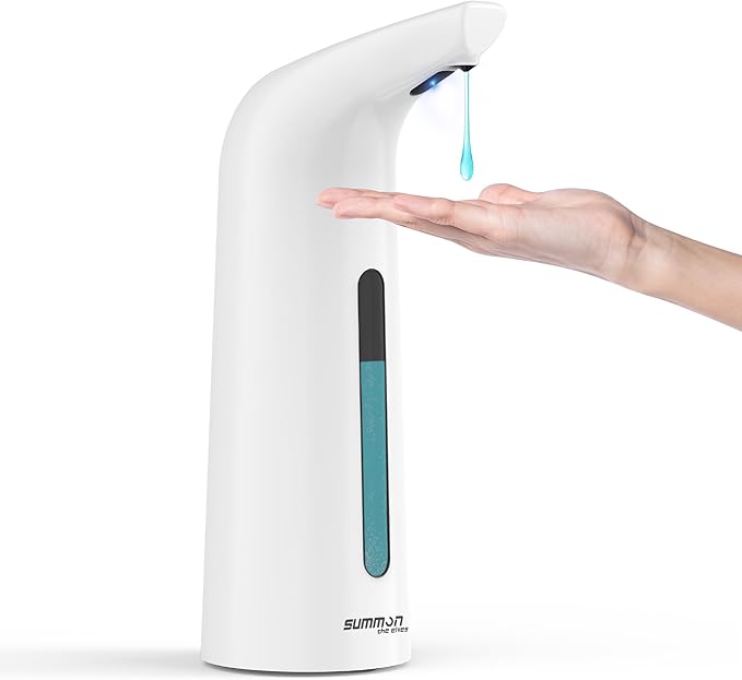 Automatic Soap Dispenser Touchless,400ML Hand & Dish Countertop Electric Liquid Rechargeable Dispenser with Sensor,Modern 4 Gear Adjustable Waterproof Kitchen Auto Soap Pump（White）