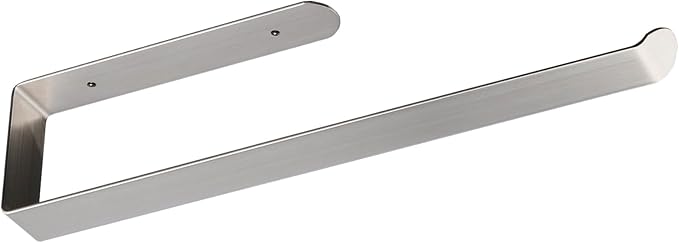 Self Adhesive Paper Towel Holder Under Cabinet Mount, 304 Stainless Steel Wall Mount Paper Towel Roll Rack for Kitchen Cabinet, Bathroom (Silver)