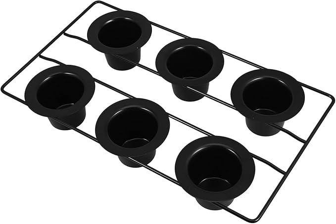 Nonstick Thick Carbon Steel 6-cup Muffin Pan Deep Baking Tray for Oven Pudding Popover Baking, Black Sturdy Bakeware for Muffins and Cupcakes