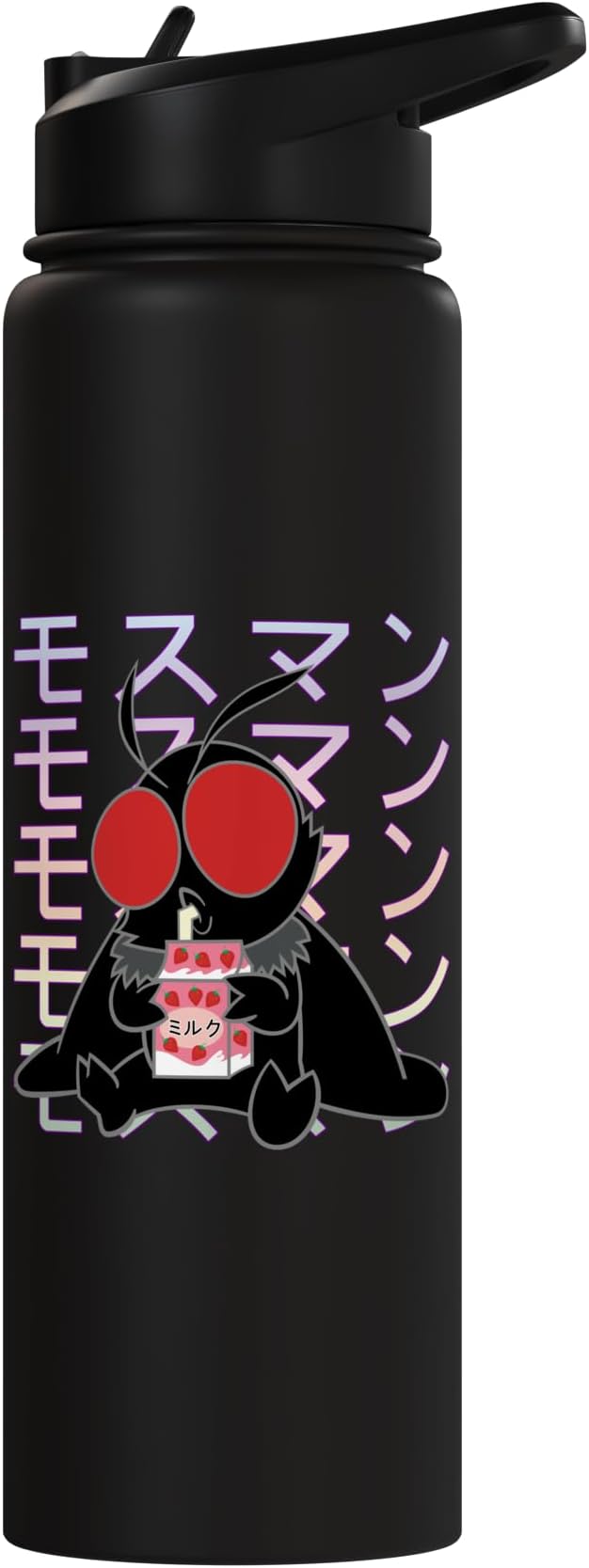 Mothman Kawaii Strawberry Milk Shake Carton Stainless Steel Insulated Water Bottle