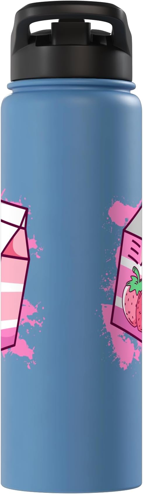 Kawaii Japanese Pink Retro 90s Strawberry Milk Carton Stainless Steel Insulated Water Bottle