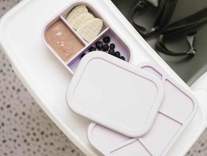 Ullabelle Leak Proof Bento Box Food-Grade Silicone Bento, BPA, Phthalate, Lead, & PVC Free - Bento Lunch Box for Daycare, Kids, & Adults - Leak Resistant Sets With Lids Snack Box Container (Grey)