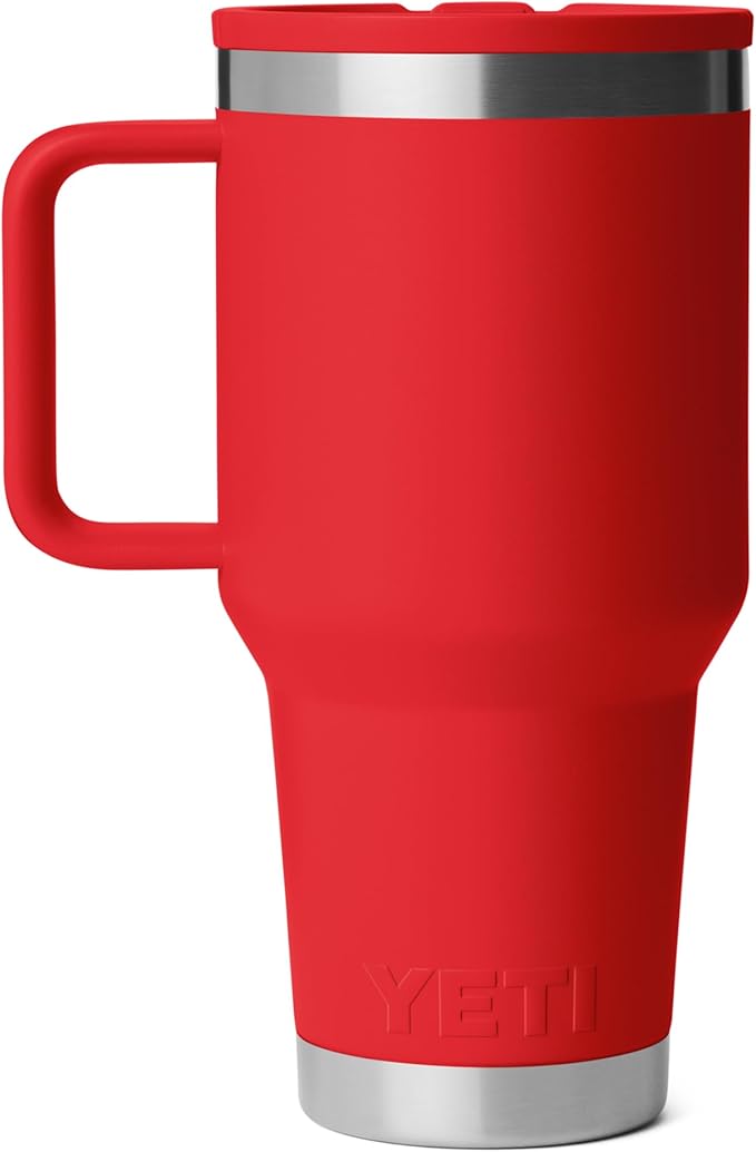 YETI Rambler 30 oz Travel Mug with Flip Straw Lid – Stainless Steel, Vacuum Insulated, Leakproof, Cup Holder Friendly