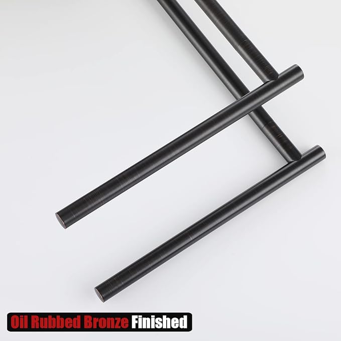 JQK Hand Towel Holder Stand Oil Rubbed Bronze, Modern Tree Rack Free Standing for Countertop with 12 Inch 2 Bars, 304 Stainless Steel ORB, HTT172-ORB