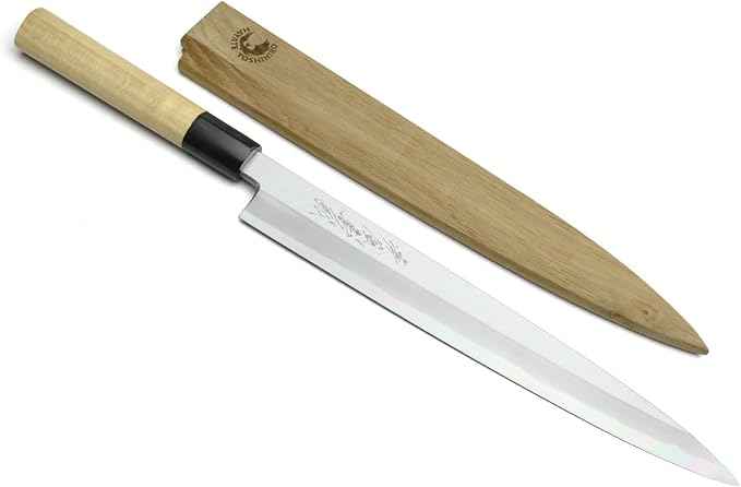 Yoshihiro Shiroko High Carbon Steel Kasumi Yanagi Magnolia Handle Sushi Sashimi Chef Knife (10.5'' (270mm))