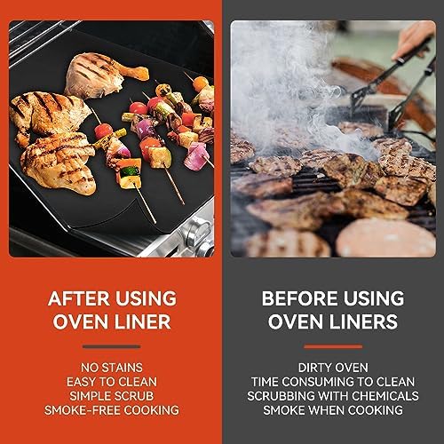 Oven Liners for Bottom of Oven + Silicone Pastry Baking Mat with Measurement