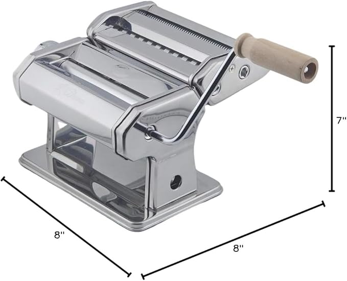 “L’Alunno” Pasta Maker Machine by PastaVirtuoso - Hand Crank Machine for Pasta Dough and Noodles - Easy to Use Manual Kitchen Appliance for Tagliatelli, Spaghetti, Lasagna, Ravioli and More!