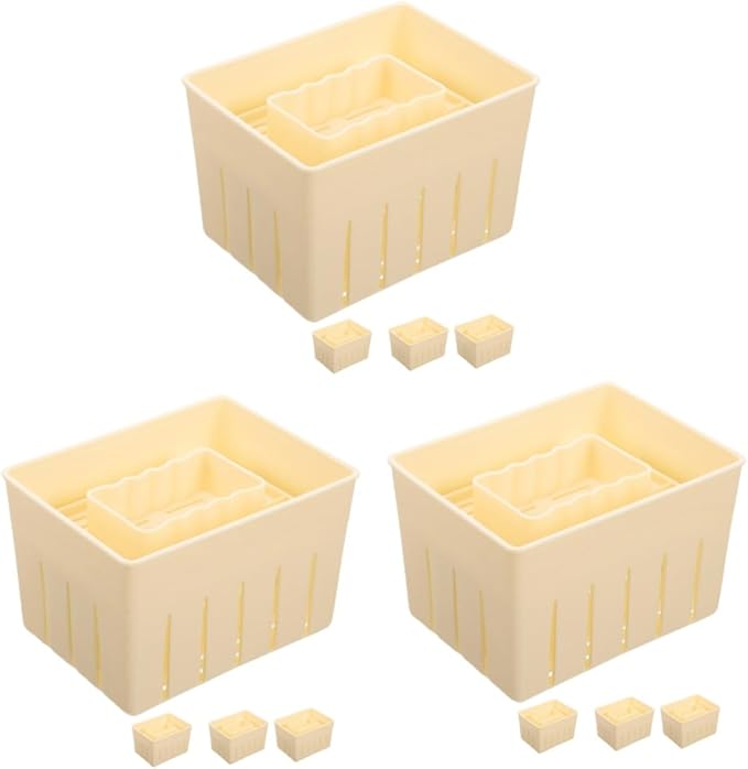 Cabilock 3sets Tofu Press Mold for Homemade Cheese and Bean Curd Tofu Maker Kit for Kitchen Use Easy to Use for Experimenting with Flavors and Textures 4pcs*3