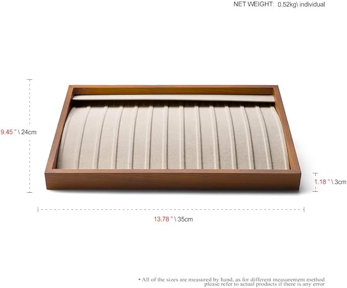 Oirlv Wood 13 Grids Necklace/Bracelet/Pendant Display Tray Jewelry Drawer Organizer Stackable Jewelry Trays (Creamy-white)